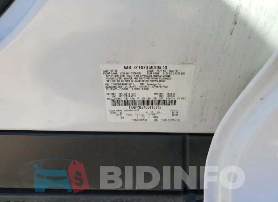 1FAHP2L84GG113615 Photo# 13