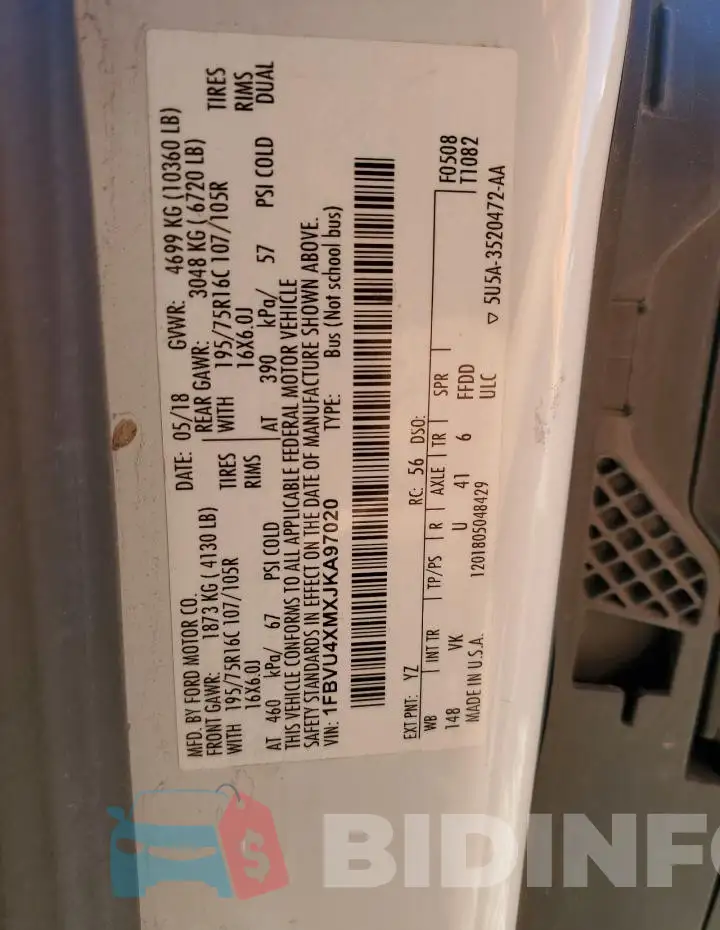 1FBVU4XMXJKA97020 Photo# 13
