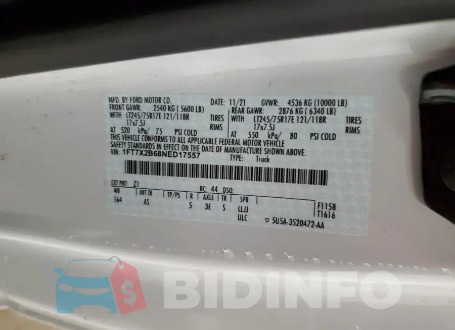 1FT7X2B68NED17557 Photo# 12