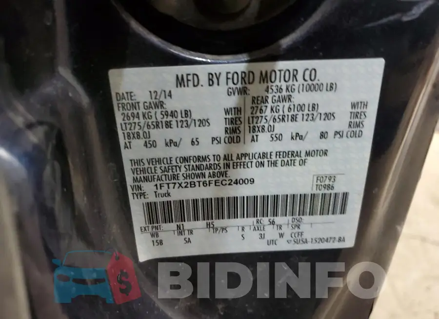 1FT7X2BT6FEC24009 Photo# 13