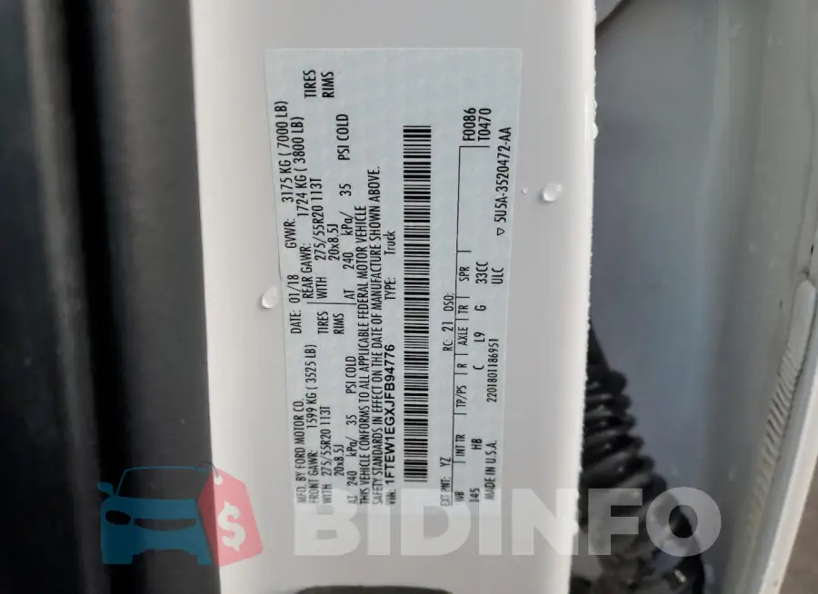 1FTEW1EGXJFB94776 Photo# 12
