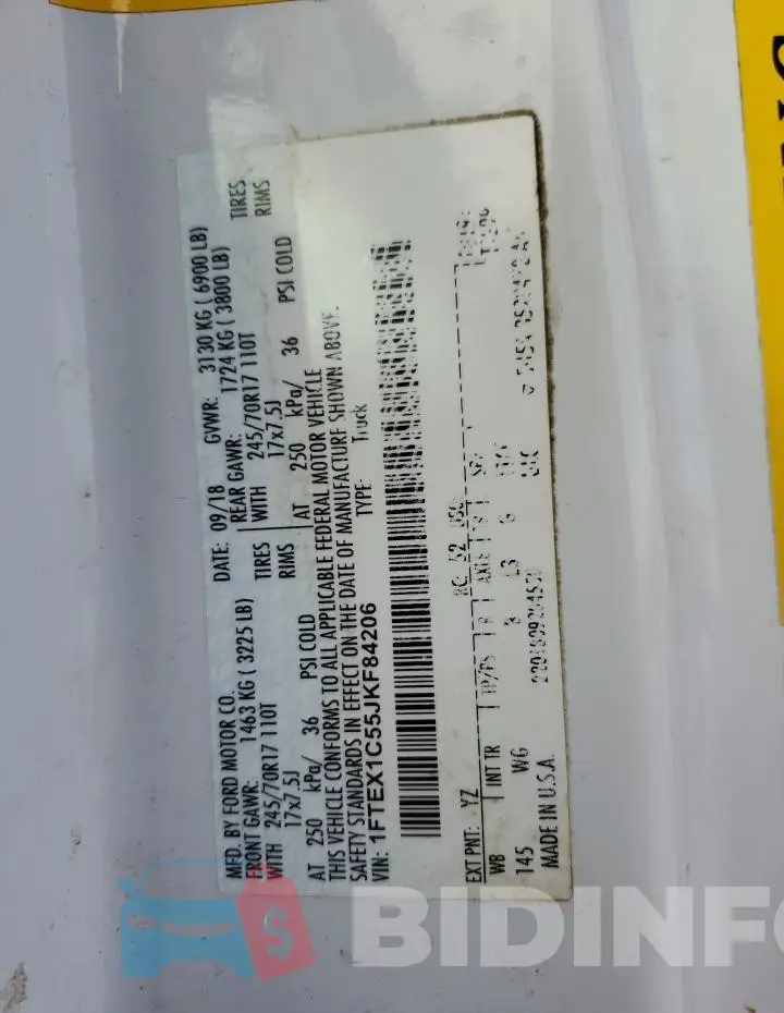 1FTEX1C55JKF84206 Photo# 13