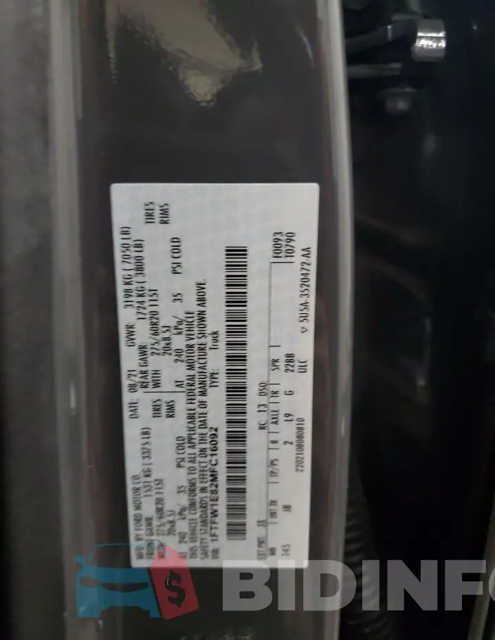 1FTFW1E82MFC16092 Photo# 12