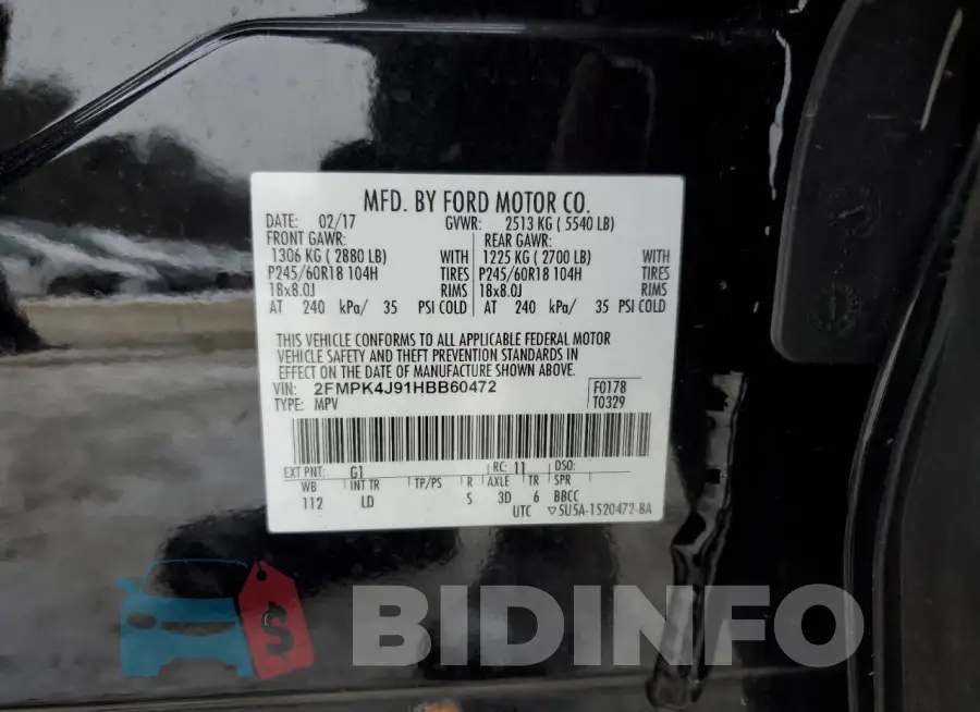2FMPK4J91HBB60472 Photo# 12