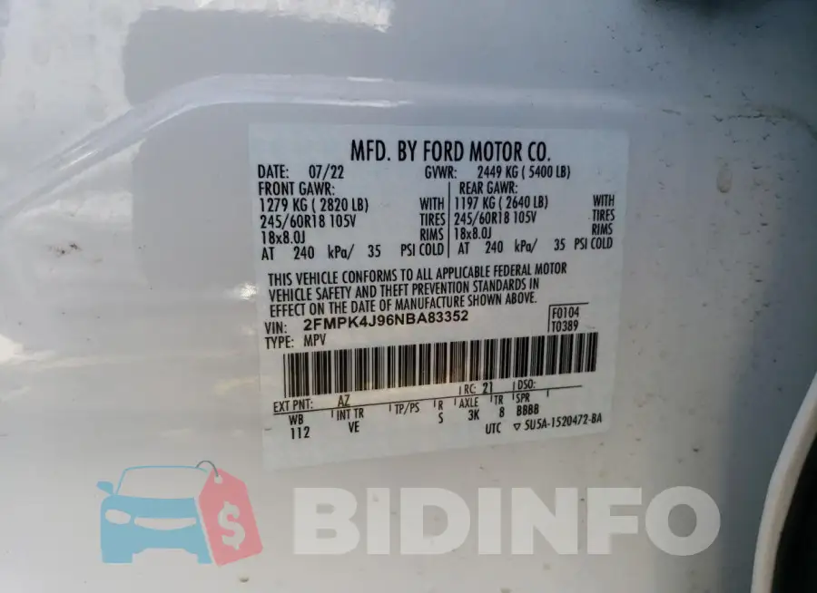 2FMPK4J96NBA83352 Photo# 13