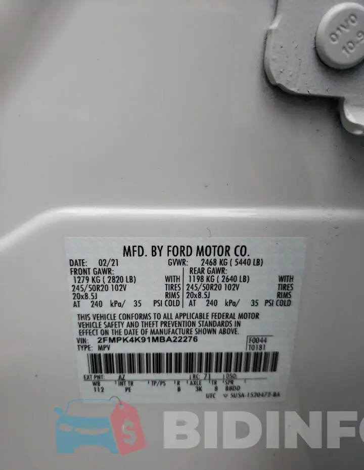 2FMPK4K91MBA22276 Photo# 12