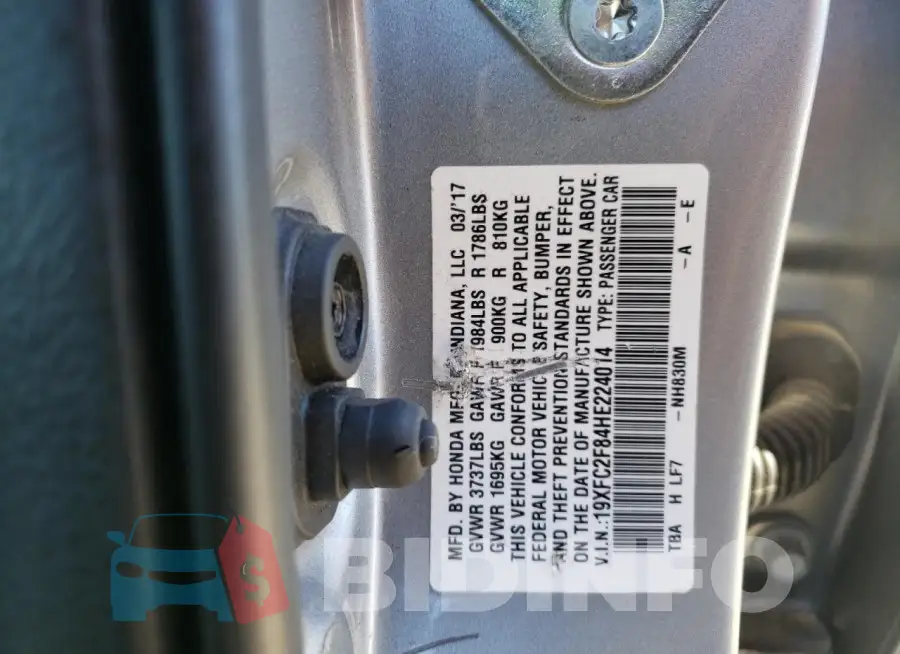 19XFC2F84HE224014 Photo# 12