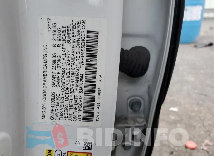 1HGCV1F15JA072944 Photo# 12