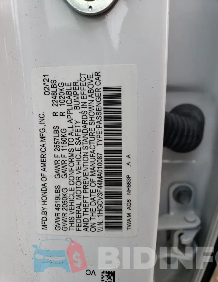 1HGCV3F44MA010087 Photo# 13