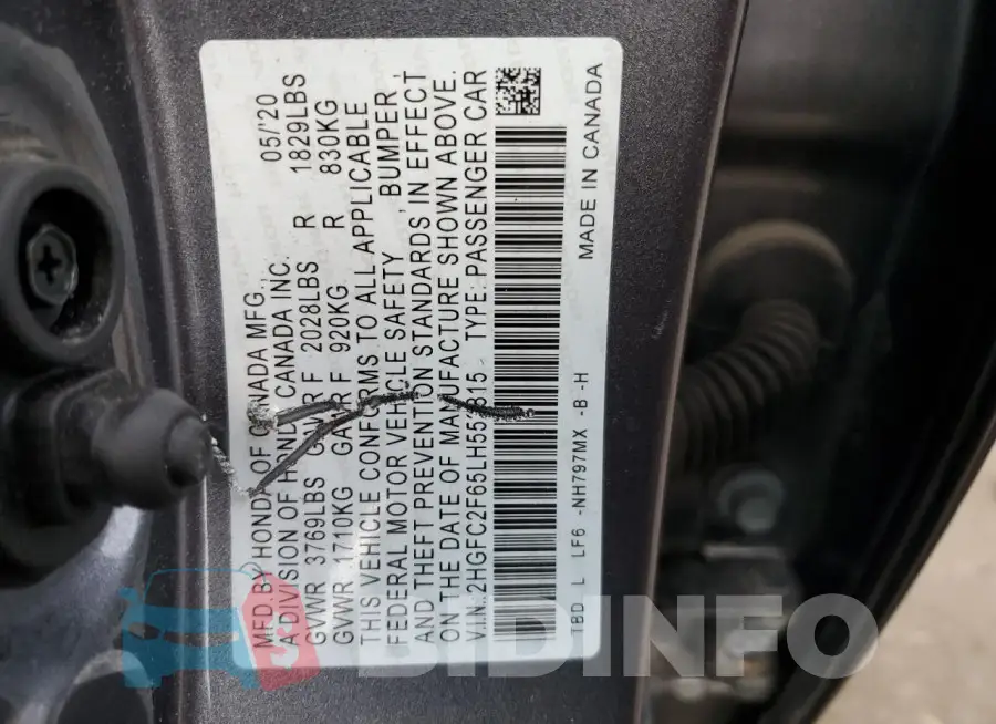 2HGFC2F65LH552815 Photo# 12