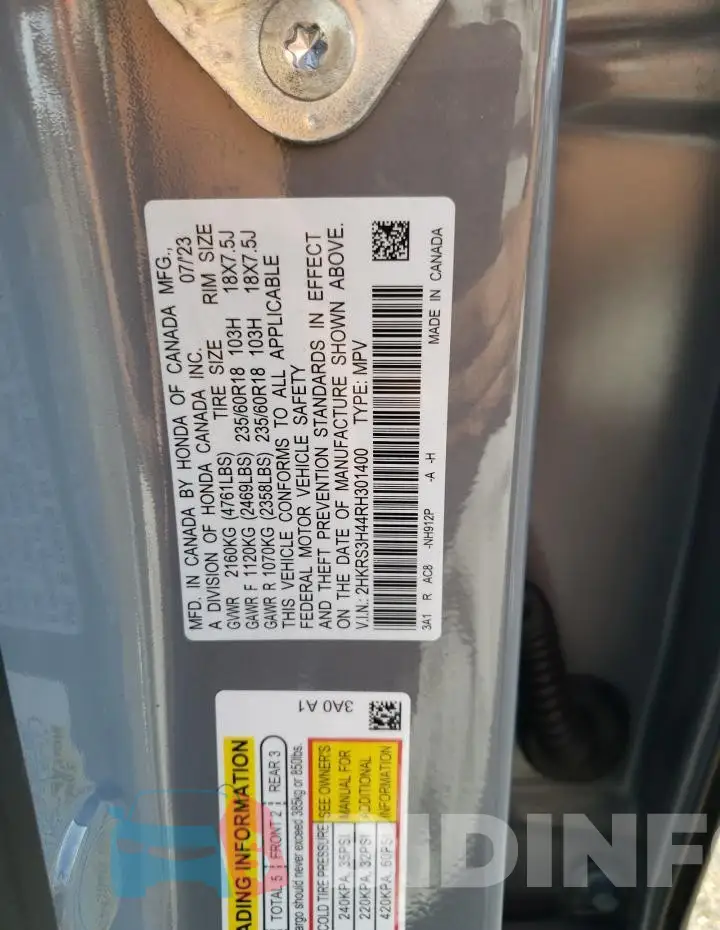 2HKRS3H44RH301400 Photo# 13