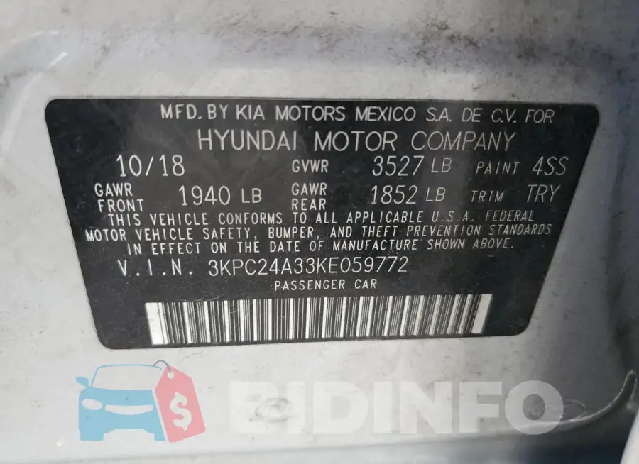 3KPC24A33KE059772 Photo# 12