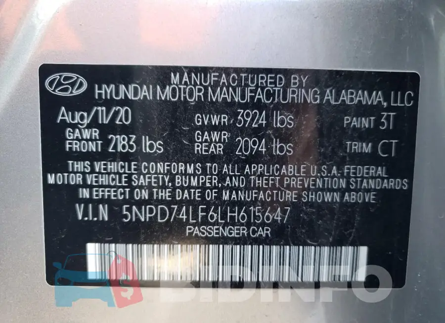 5NPD74LF6LH615647 Photo# 12