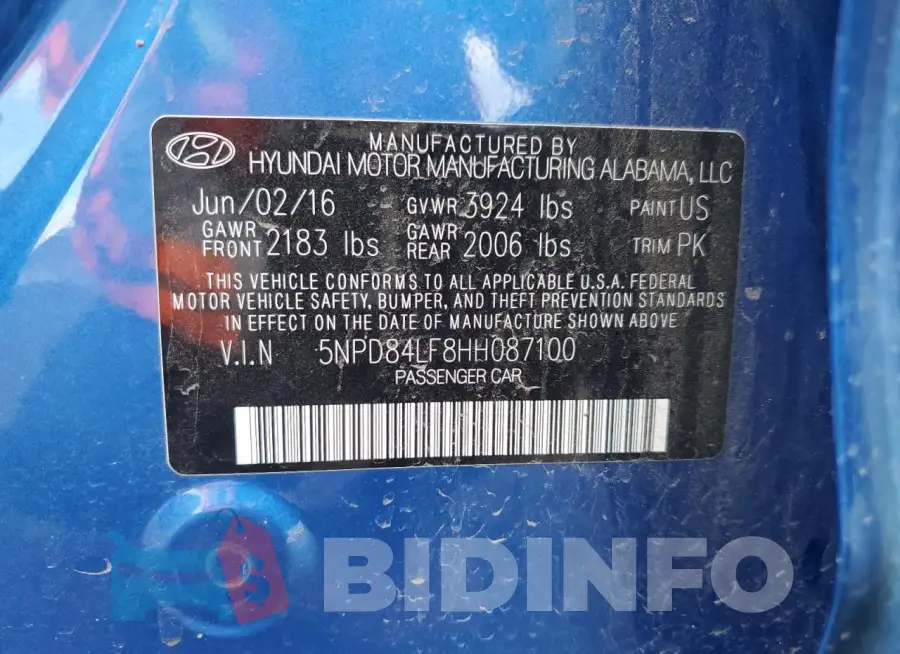 5NPD84LF8HH087100 Photo# 12
