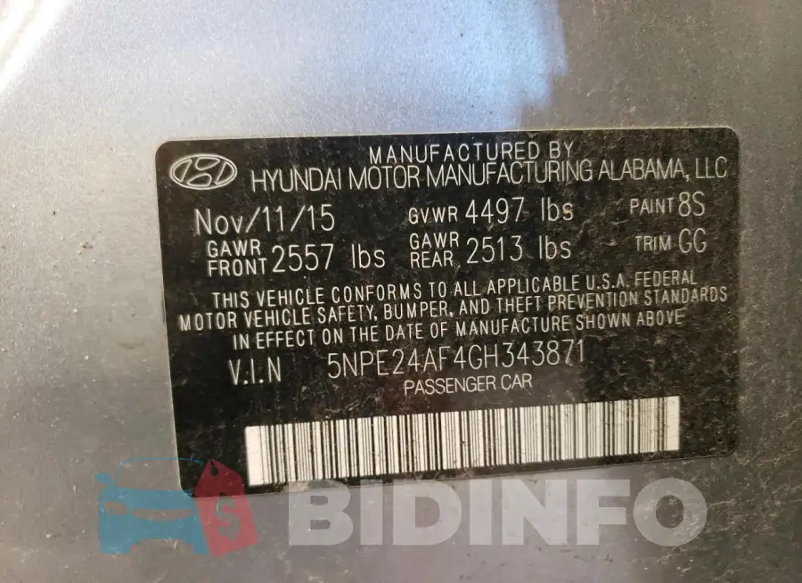 5NPE24AF4GH343871 Photo# 13