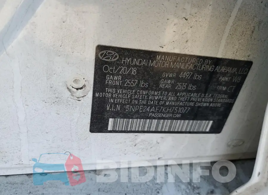 5NPE24AF7KH751077 Photo# 12