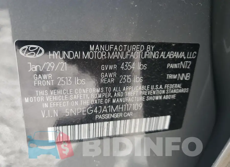 5NPEG4JA1MH117109 Photo# 12