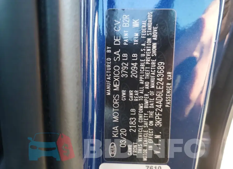 3KPF24AD6LE243689 Photo# 12