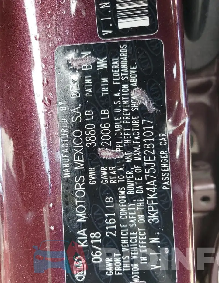 3KPFK4A75JE281017 Photo# 12