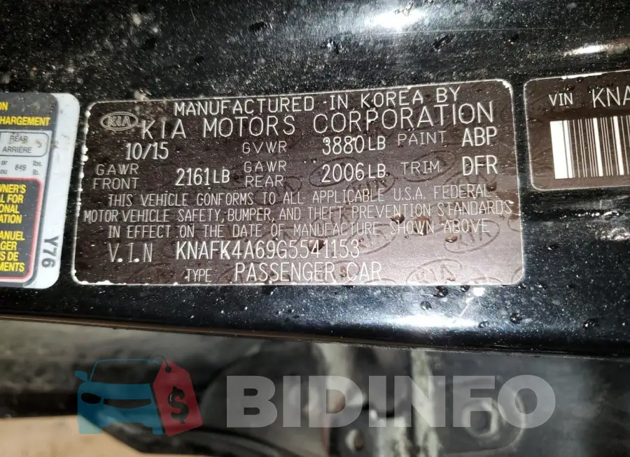 KNAFK4A69G5541153 Photo# 12