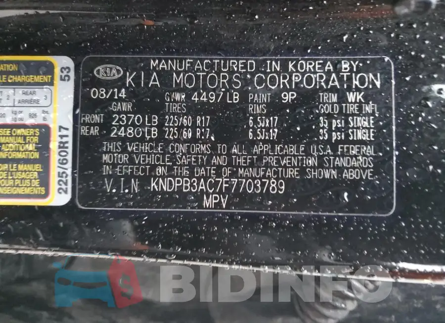 KNDPB3AC7F7703789 Photo# 12