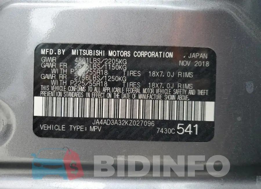 JA4AD3A32KZ027096 Photo# 13