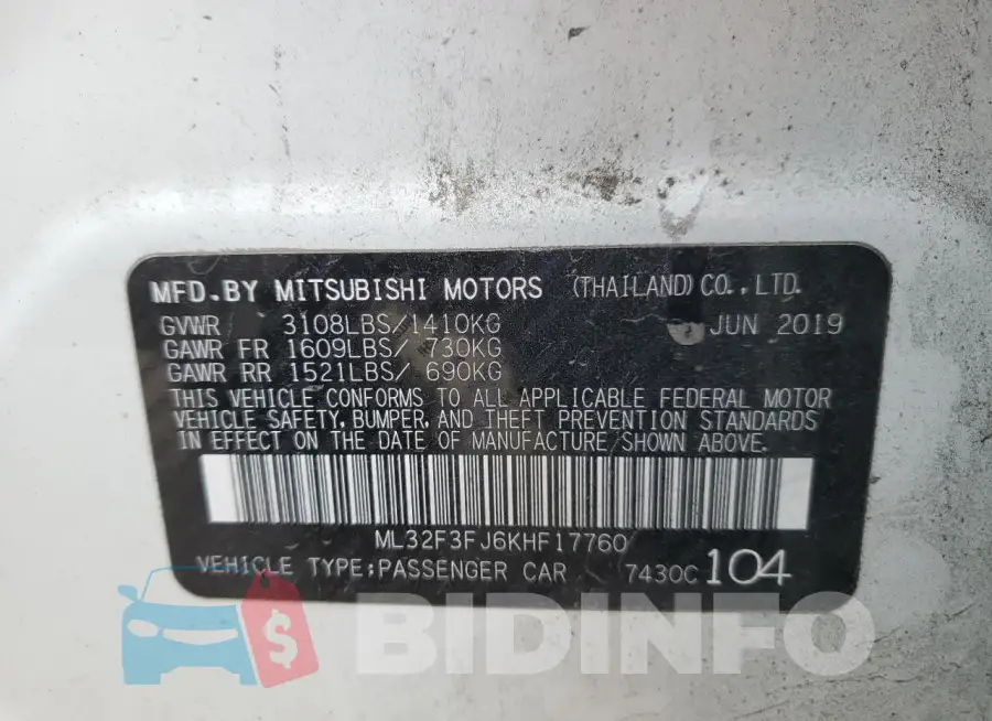ML32F3FJ6KHF17760 Photo# 12