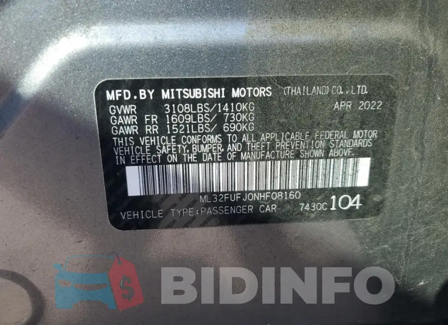 ML32FUFJ0NHF08160 Photo# 12
