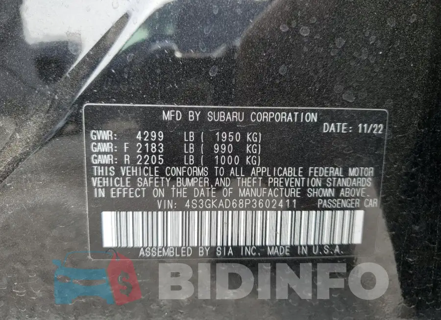4S3GKAD68P3602411 Photo# 12