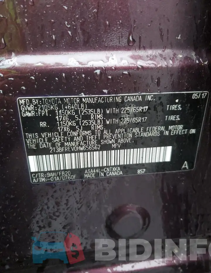 2T3BFREV0HW656562 Photo# 12