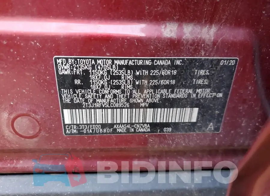 2T3J1RFV5LC089526 Photo# 12