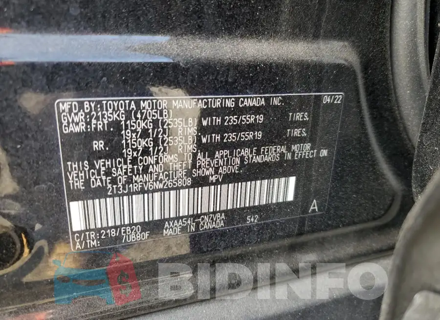 2T3J1RFV6NW265808 Photo# 13