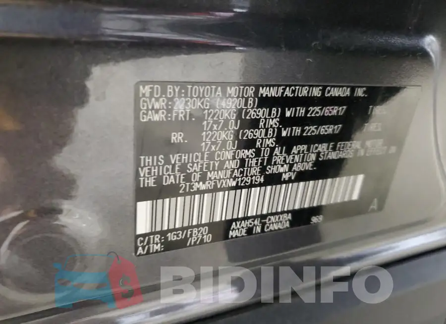 2T3MWRFVXNW129194 Photo# 12