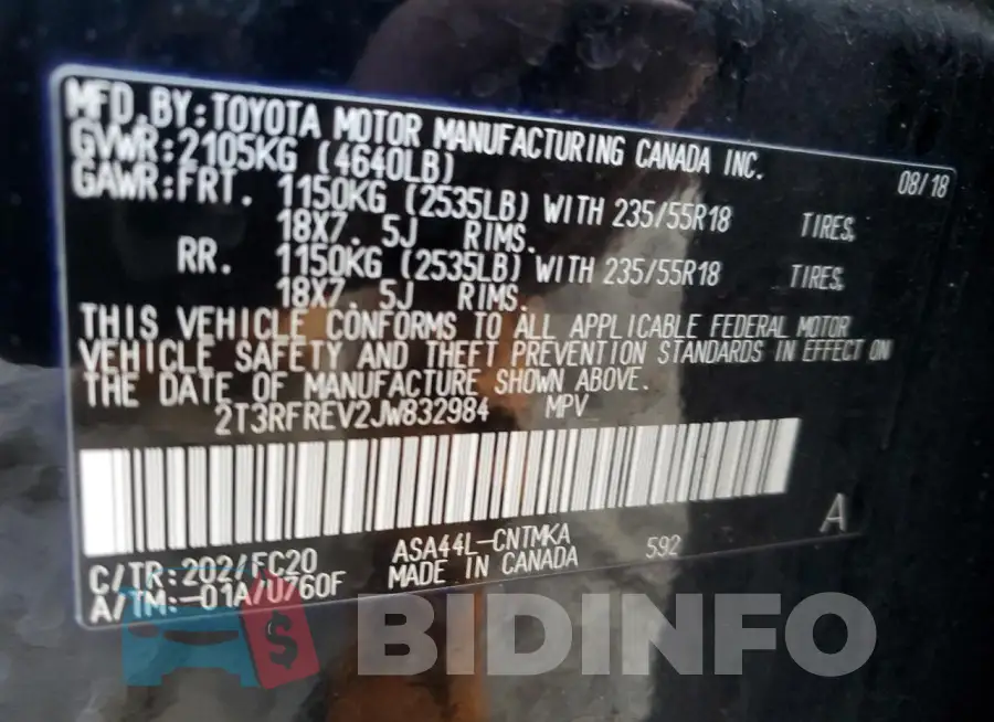 2T3RFREV2JW832984 Photo# 13