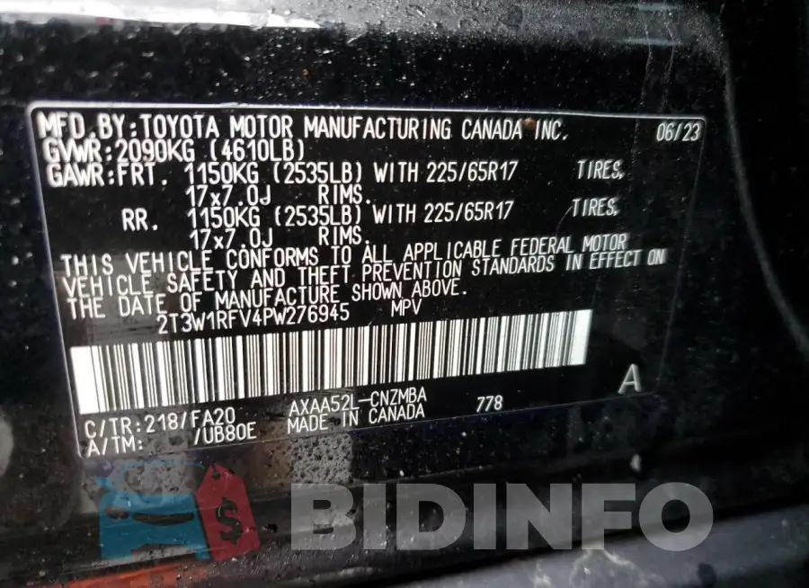 2T3W1RFV4PW276945 Photo# 12