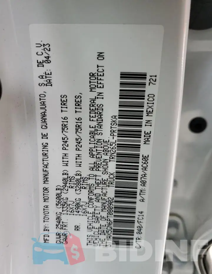 3TYAX5GN6PT080902 Photo# 12