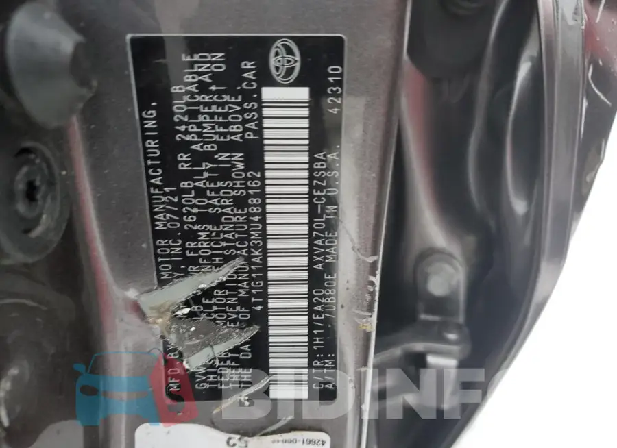 4T1G11AK3MU488162 Photo# 12
