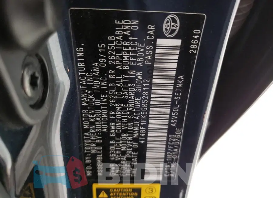 4T4BF1FK5GR528112 Photo# 12