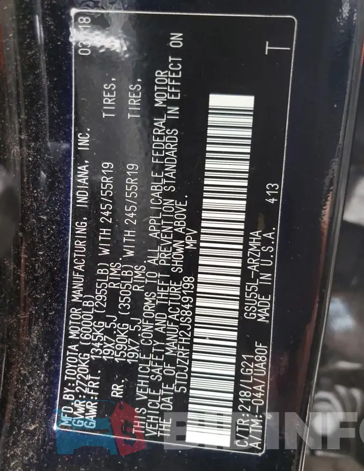 5TDJZRFH2JS849198 Photo# 12