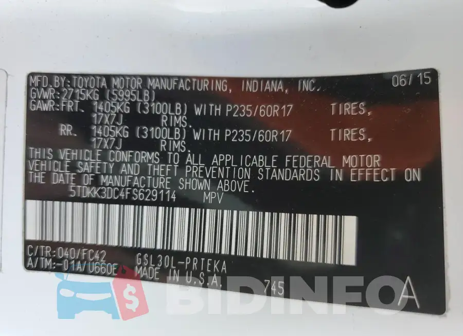 5TDKK3DC4FS629114 Photo# 13
