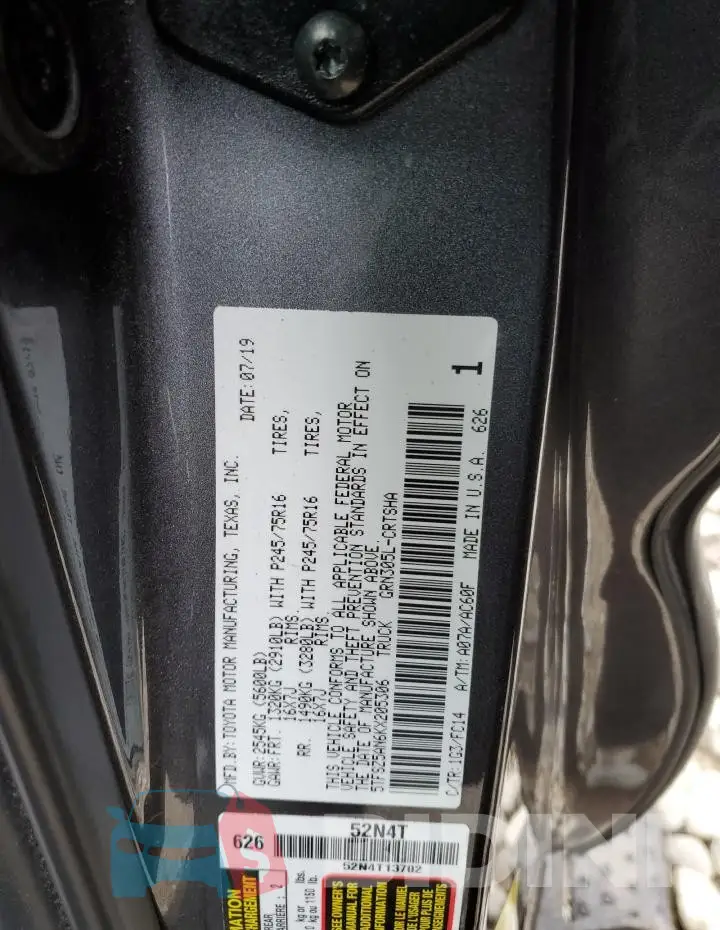 5TFSZ5AN6KX205306 Photo# 12