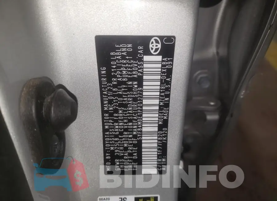 5YFB4MDE1PP012779 Photo# 12