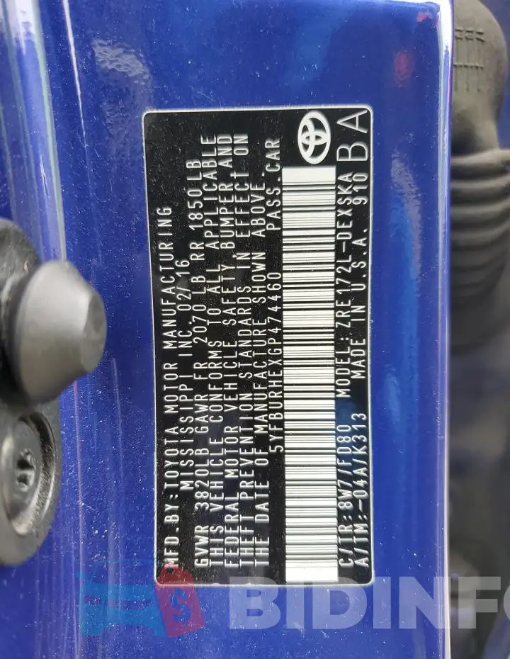 5YFBURHEXGP474460 Photo# 12