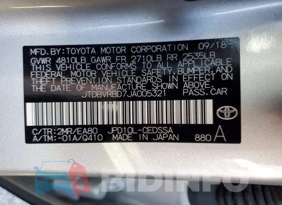 JTDBVRBD7JA005321 Photo# 12