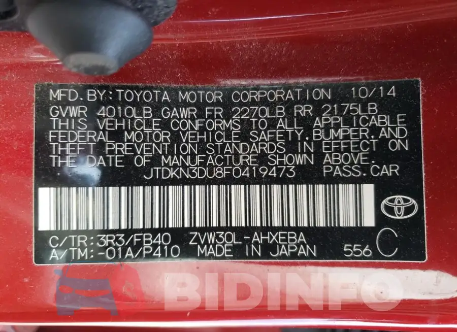 JTDKN3DU8F0419473 Photo# 12