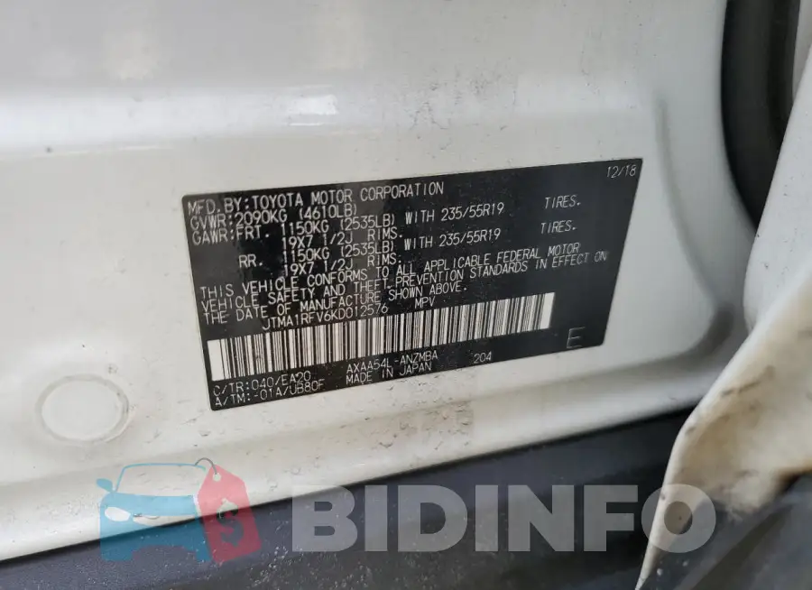 JTMA1RFV6KD012576 Photo# 13