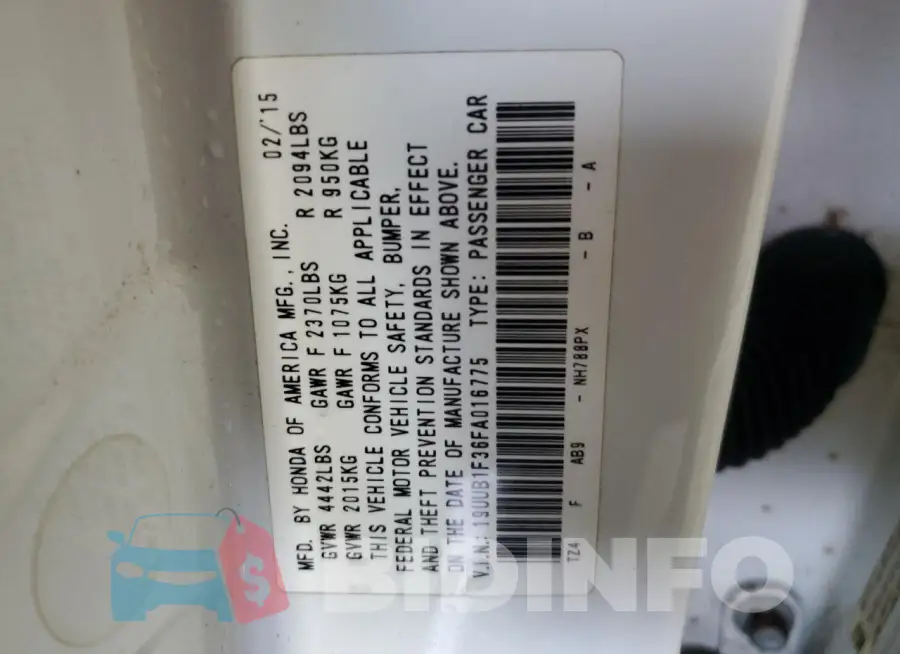 19UUB1F36FA016775 Photo# 12