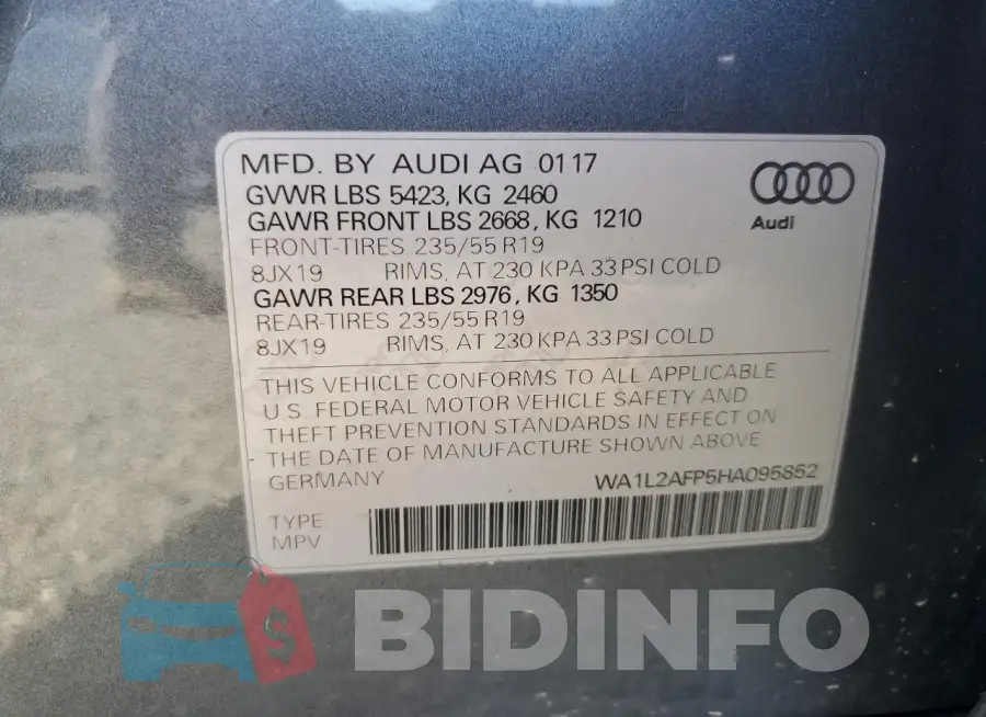 WA1L2AFP5HA095852 Photo# 14