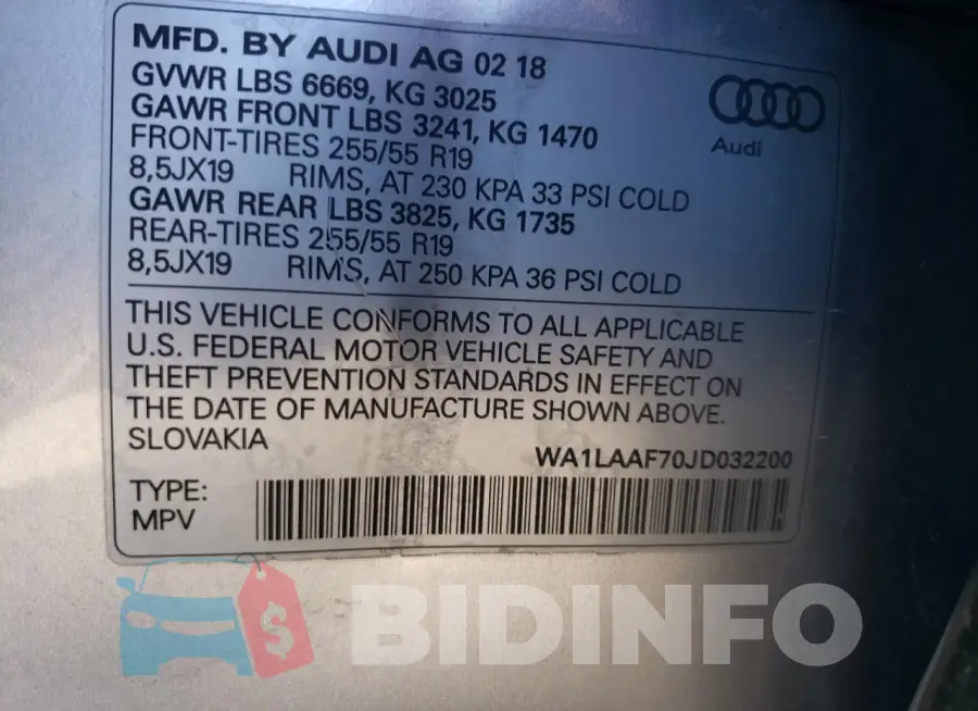 WA1LAAF70JD032200 Photo# 13