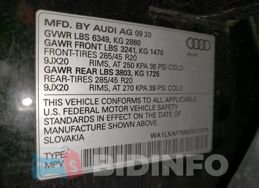 WA1LXAF76MD012679 Photo# 13